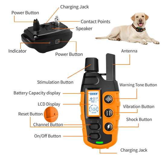 3300ft Dog Training Collar – Rechargeable Waterproof E-Collar with Remote
